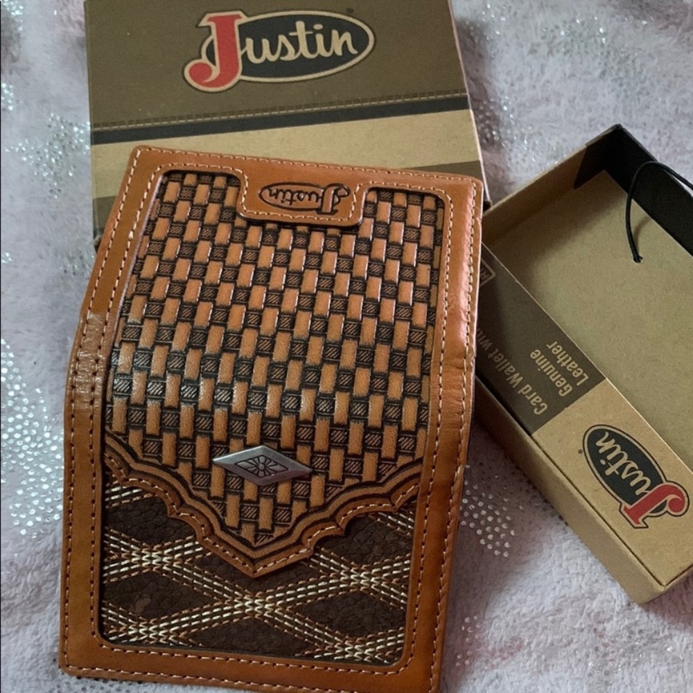 Justin Boots Men's Brown Leather Wallet